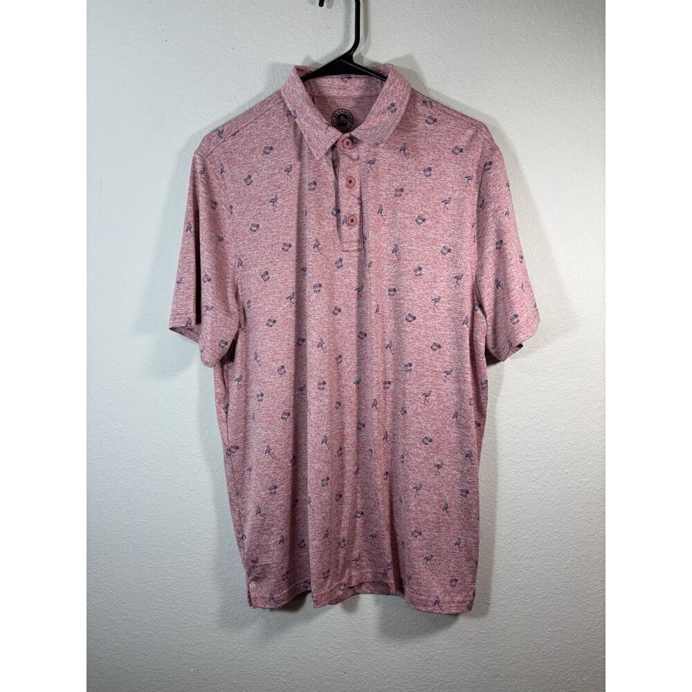 Flag & Anthem Beaufort Flamingo Performance Polo Men's M Golf Active Outdoor